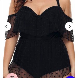 Torrid look alike black polka dot swim wear size 3X (Not Torrid brand.